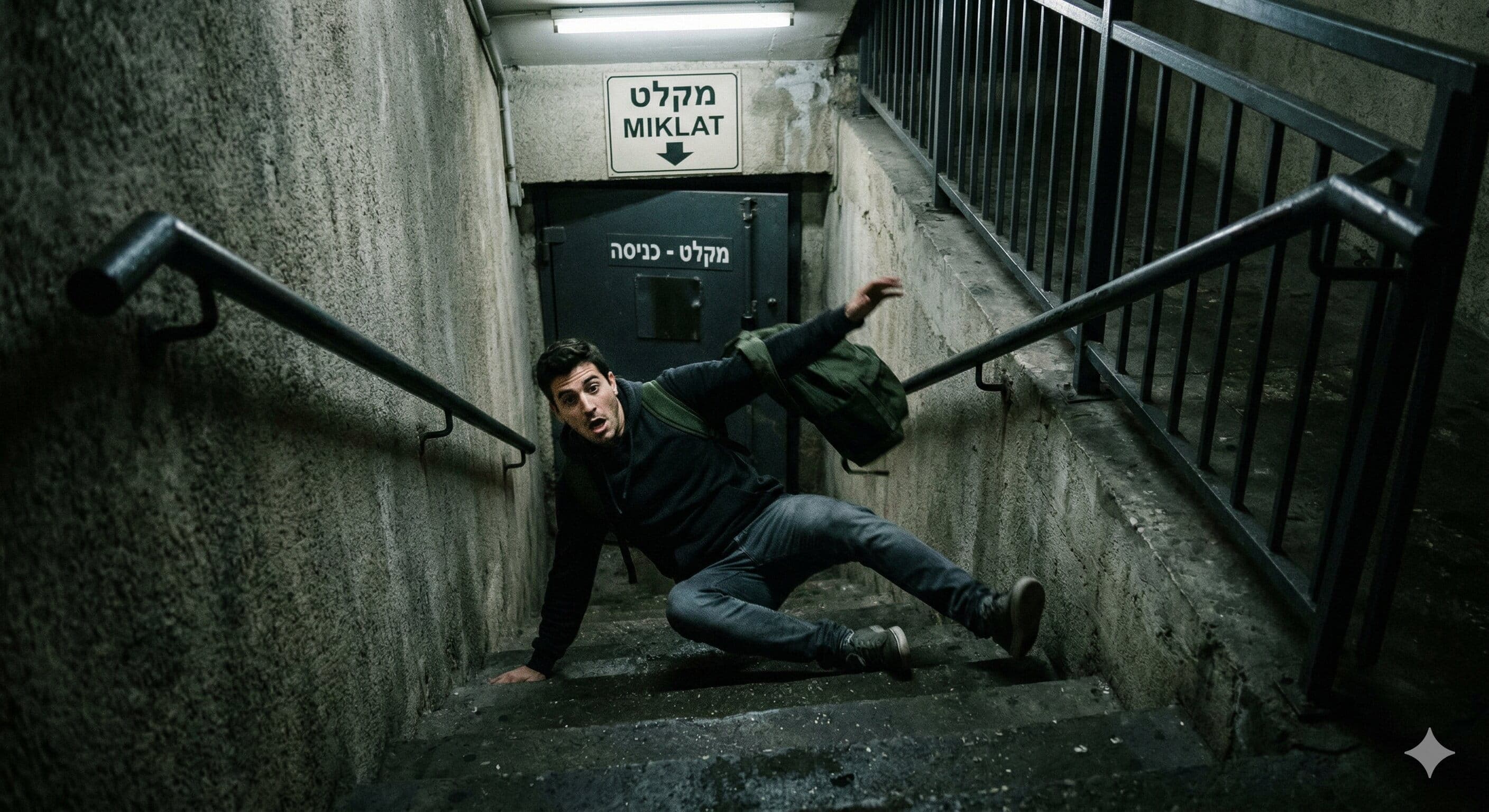 נפילה בדרך למקלט או ממ"ד - האם מגיע לך פיצוי?